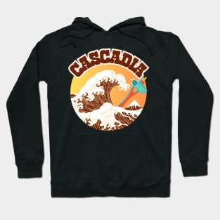 Cascadia. Great Wave of Coffee In A Cup. Hoodie